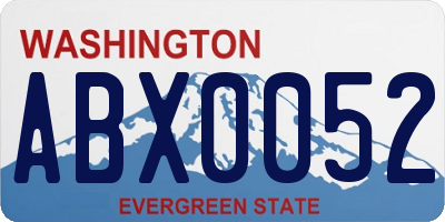 WA license plate ABX0052