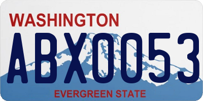 WA license plate ABX0053