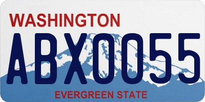 WA license plate ABX0055