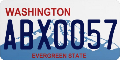 WA license plate ABX0057