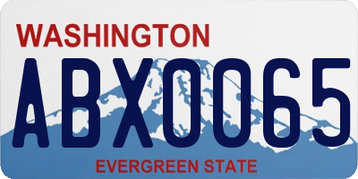 WA license plate ABX0065