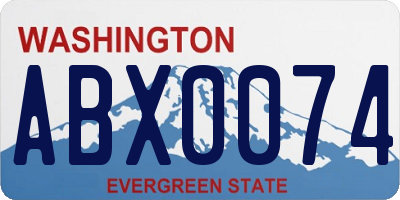 WA license plate ABX0074