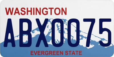WA license plate ABX0075