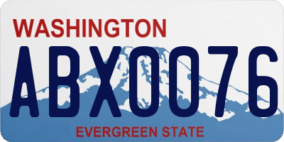 WA license plate ABX0076