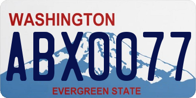 WA license plate ABX0077