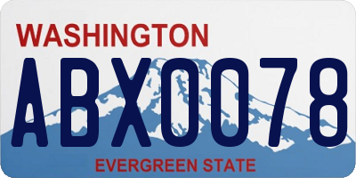 WA license plate ABX0078