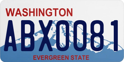 WA license plate ABX0081