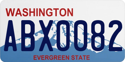 WA license plate ABX0082