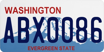 WA license plate ABX0086