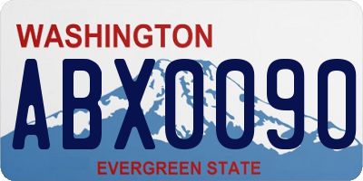 WA license plate ABX0090