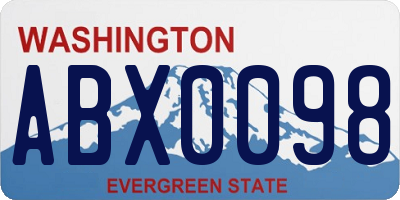 WA license plate ABX0098