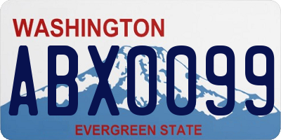 WA license plate ABX0099