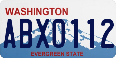 WA license plate ABX0112