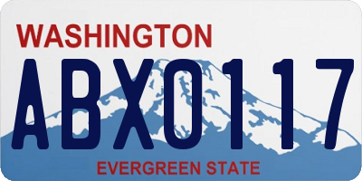 WA license plate ABX0117