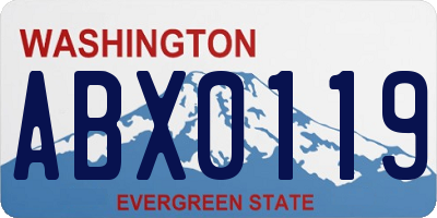 WA license plate ABX0119