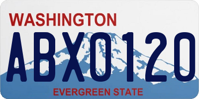 WA license plate ABX0120