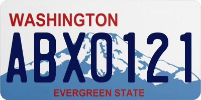 WA license plate ABX0121