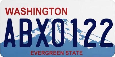WA license plate ABX0122