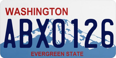 WA license plate ABX0126