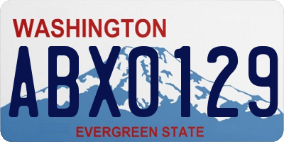WA license plate ABX0129