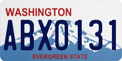 WA license plate ABX0131