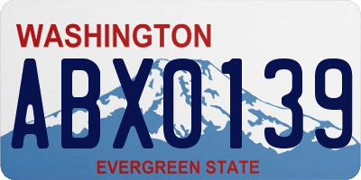 WA license plate ABX0139