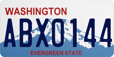 WA license plate ABX0144