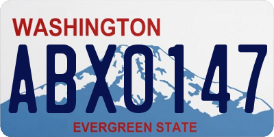 WA license plate ABX0147