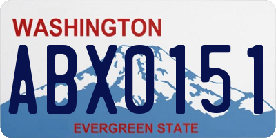 WA license plate ABX0151