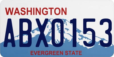 WA license plate ABX0153