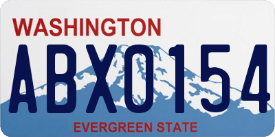 WA license plate ABX0154