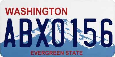 WA license plate ABX0156