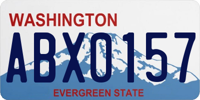 WA license plate ABX0157