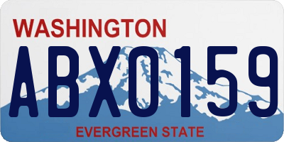 WA license plate ABX0159