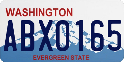 WA license plate ABX0165