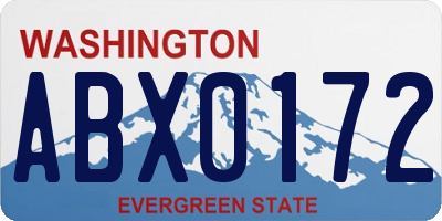 WA license plate ABX0172