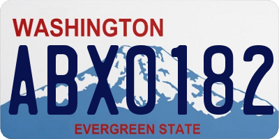 WA license plate ABX0182