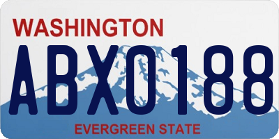 WA license plate ABX0188