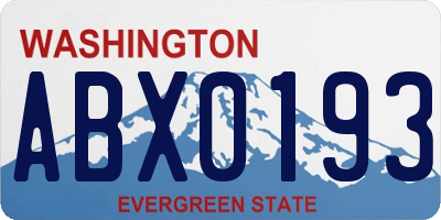 WA license plate ABX0193