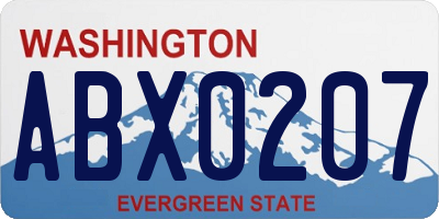 WA license plate ABX0207