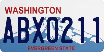 WA license plate ABX0211