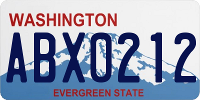 WA license plate ABX0212