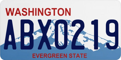 WA license plate ABX0219