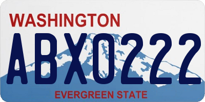 WA license plate ABX0222