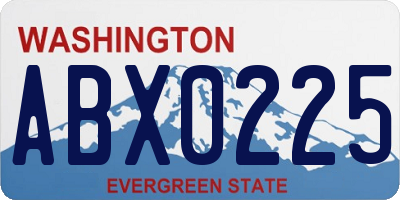 WA license plate ABX0225