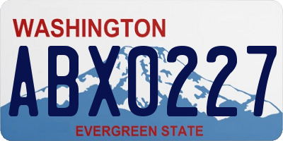 WA license plate ABX0227