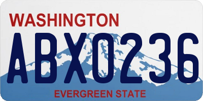 WA license plate ABX0236