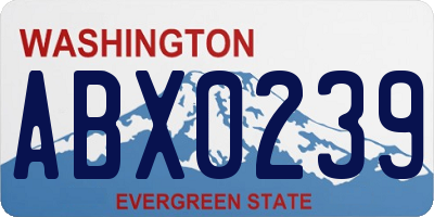 WA license plate ABX0239