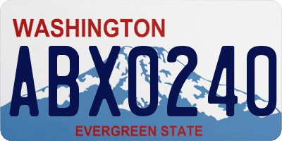 WA license plate ABX0240