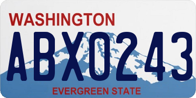 WA license plate ABX0243